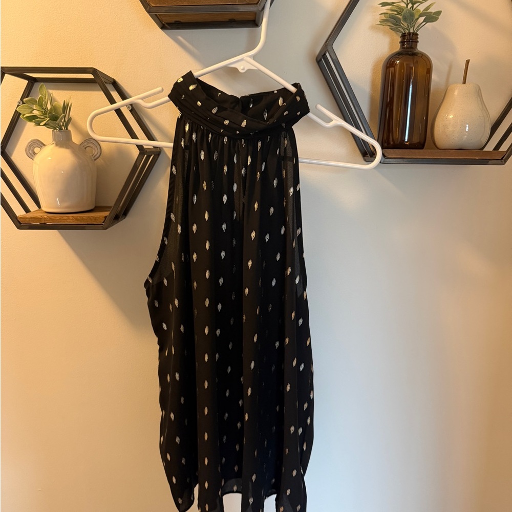 Olivia Metallic Polka Dot Top Sz L